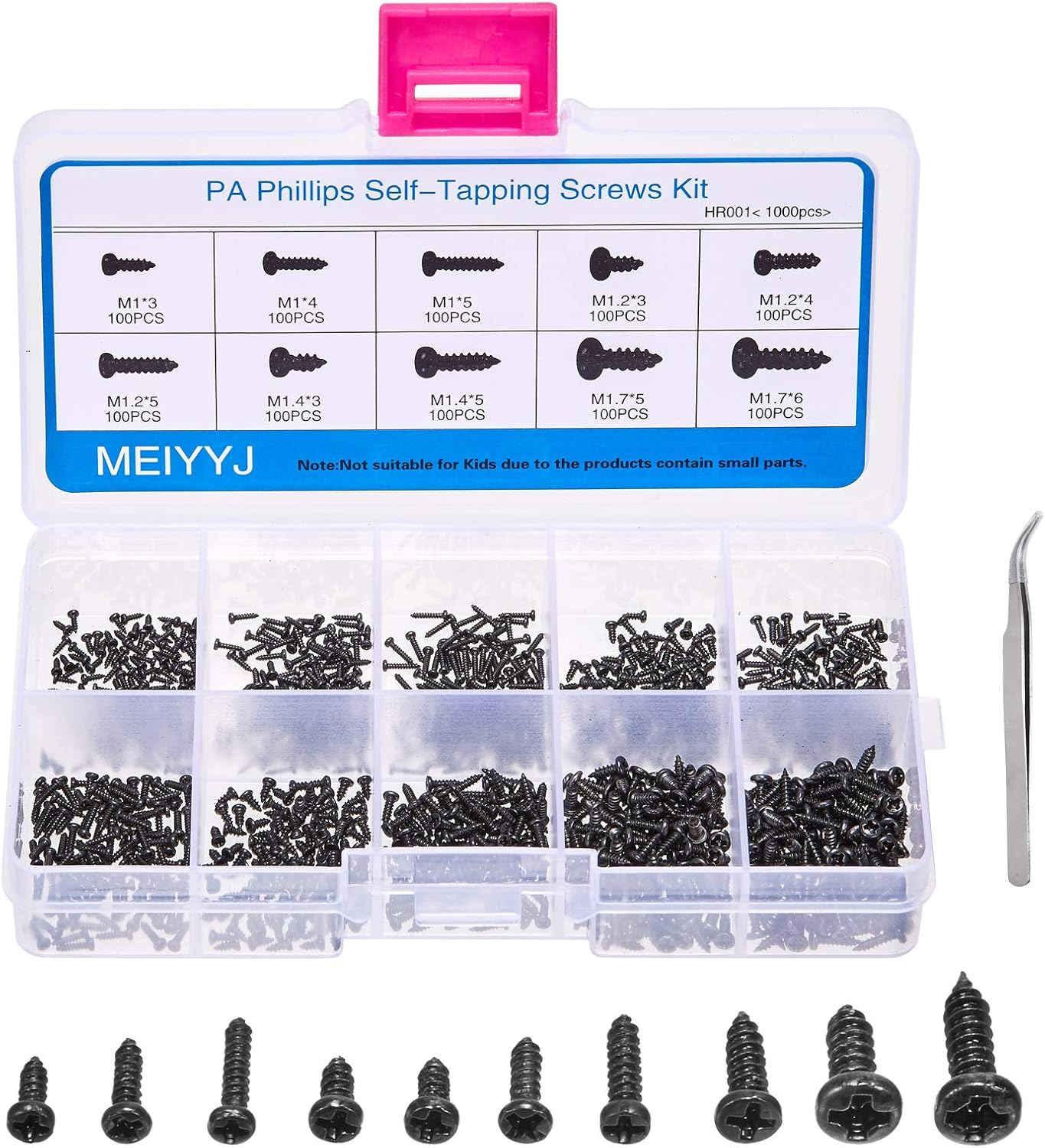 Small Pan Head Self-Tapping Screws PA Phillips Head Micro Screws Tiny Self-Ta...