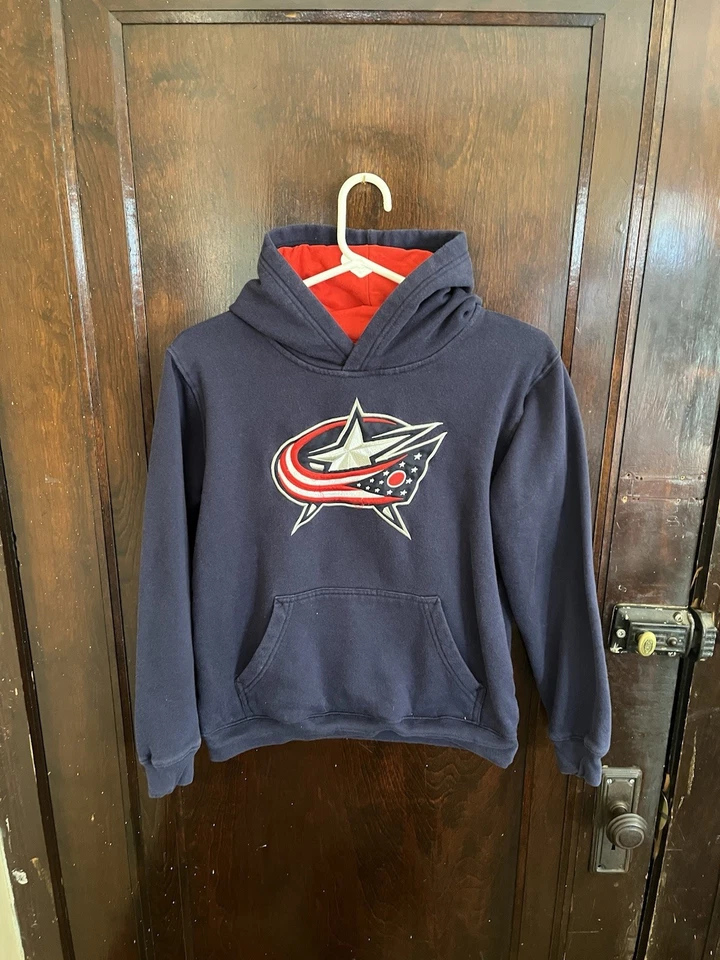 NHL Columbus Azul Chaquetas Cosidas Sudadera con Capucha Juvenil Grande Azul Foto 2 de 4