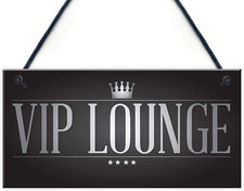 VIP LOUNGE Vintage Man Cave Pub Home Bar Garden Hanging Sign Plaque BBQ Beer Par