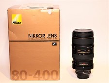 Nikon AF 80-400mm F/4.5-5.6 D ED VR Zoom Lens in excellent condition with box