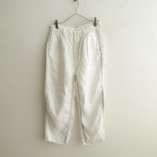 NATIVE VILLAGE Color-Block Triple-Stitch Linen Tuck Pants 2-2601-45 