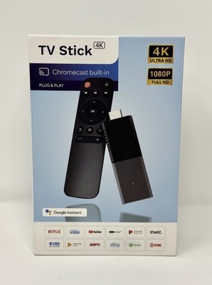 Smart TV Stick 4K UHD Chromecast Built in Android TV Google Assistant Remote