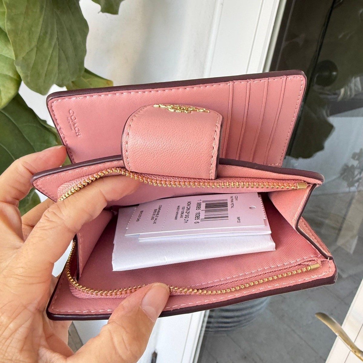 Coach Medium Corner Zip Wallet In Signature Leather CZ341 Pink