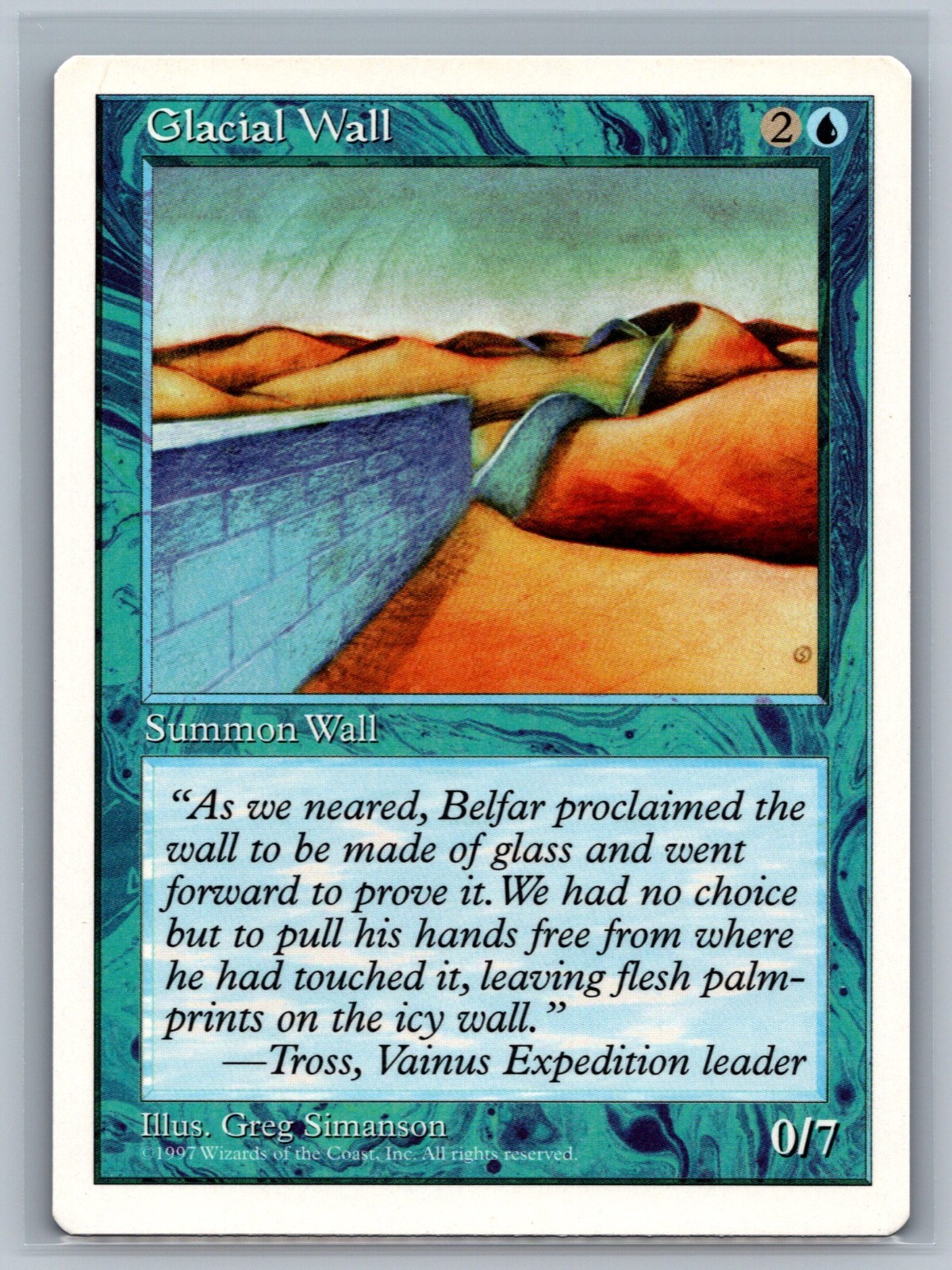 Magic The Gathering 5th Edition Glacial Wall MTG TCG CCG Fifth 5ED