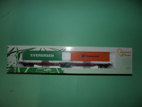 MEHANO wagons couplés porte conteneurs EVERGREEN + HAPAG LLOYD 55509 NEUF | Condition: Neuf
