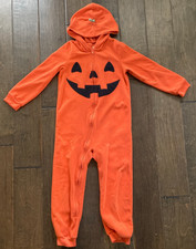 Carter's 6T orange Pumpkin Jack O'Lantern hooded bodysuit, pajamas, or costume