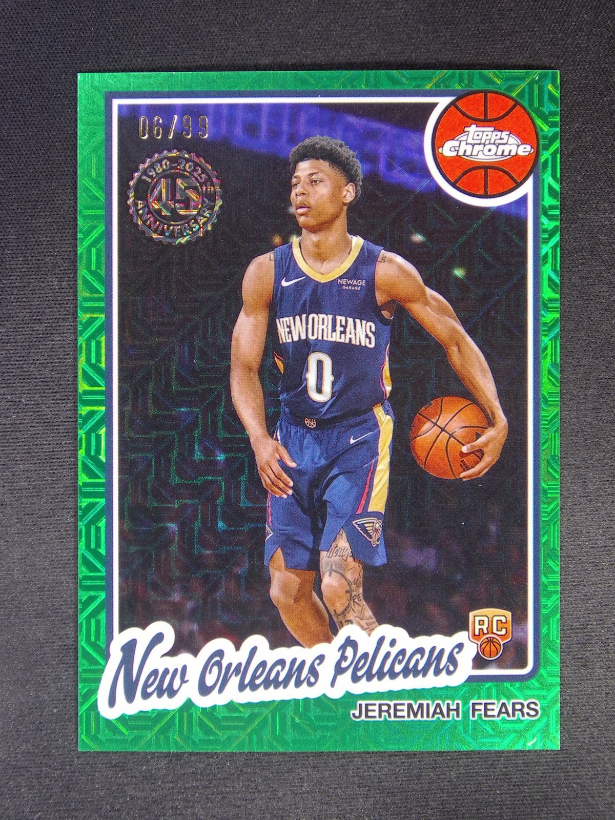 2025-26 Topps Chrome Flagship Jeremiah Fears RC Green Chrome Mojo /99