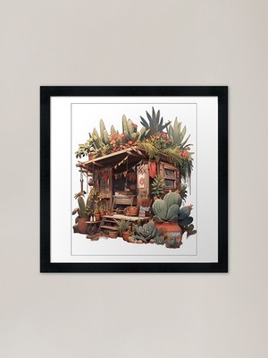 Cactus Vibes Garden Magic Delight C Framed Wall Art Poster Canvas Print Picture