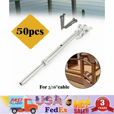 50X 3/16" T316 Stainless Steel Cable Railing Hardware Set Turnbuckle Tensioner