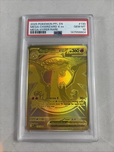 2025 POKEMON PHANTASMAL FLAMES MEGA HYPER RARE #130 MEGA CHARIZARD X EX PSA 10