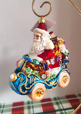 Christopher Radko Royal Roadster Christmas Glass Ornament 1999 Large 6.5” Vintag