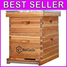 Complete 8 Frame Beehive Starter Set with Beeswax Coating & Insulated Design