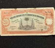 British West Africa Twenty Shillings Bill