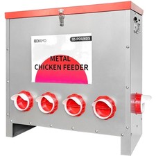 Automatic Metal Poultry Feeder No Waste Large Capacity 85-120LBS Weatherproof...