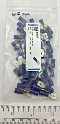 BAG OF 65, 16-14 Male Quick Disconnect Blue Vinyl Crimp Terminals, 60049, 0197H