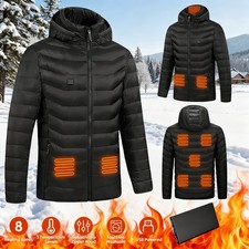 Heated Jacket for Women  Men with Battery Pack 8 Heating Zones Outdoor Winter