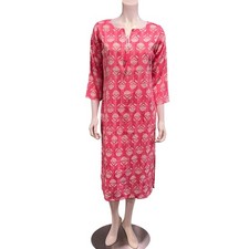 CherryRed Dina Designs Coral Pink Embellished Tunic Dress L40