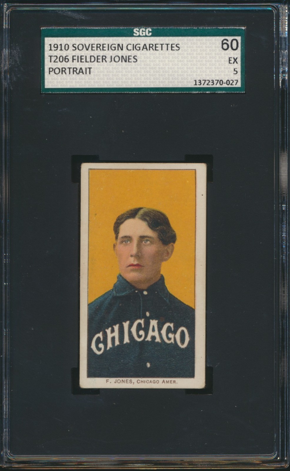 1910 T206 SOVEREIGN CIGARETTES FIELDER JONES PORTRAIT SGC 60 EX 5