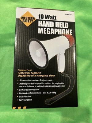 NEW 10 Watt Hand Held Megaphone from Western Safety - Camping - School Events