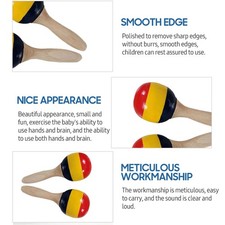 1 Pair Wooden Maracas Sand Hammer Rumba Shakers Rattles Sand Hammer Percussion