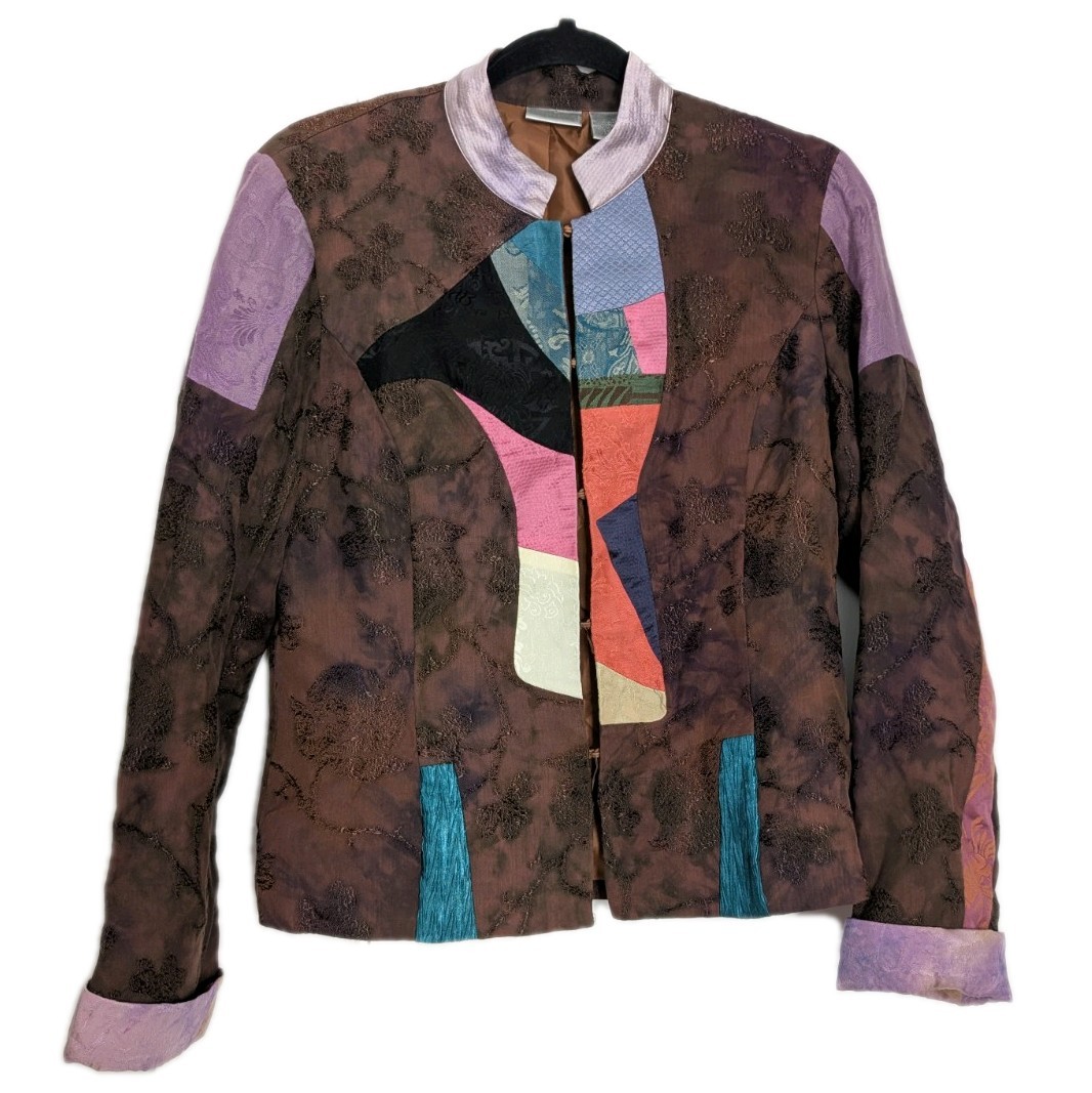 Vintage Chico’s Patchwork Jacket Size 0 Small – A… - image 1
