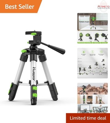 Lightweight Aluminum Tripod Portable Adjustable Camera Laser Level 3-Way Head