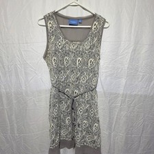 Simply Vera Vera Wang Lace Overlay Sleeveless Dress Taupe Ivory Petite Large PL