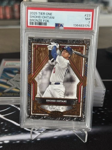 2025 Topps Tier One - Shohei Ohtani Shohei Ohtani #23 Bronze Foil PSA 7 POP 1