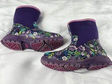 Original Muck Boot Women's Purple Floral Print Slip-On Mid Calf Rain Boots Sz 7