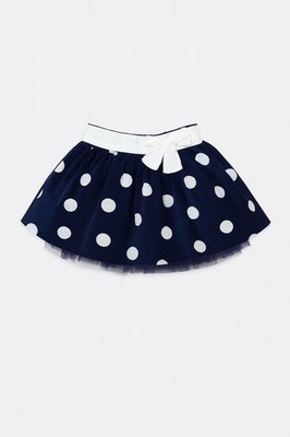Monnalisa Girls Navy Blue Polka Dot Skirt Size 4 (104 cm)   Made in Italy