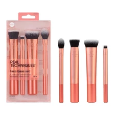 Real Techniques 4 Piece Face Base Makeup Brush Set, for Concealer, Foundation, C