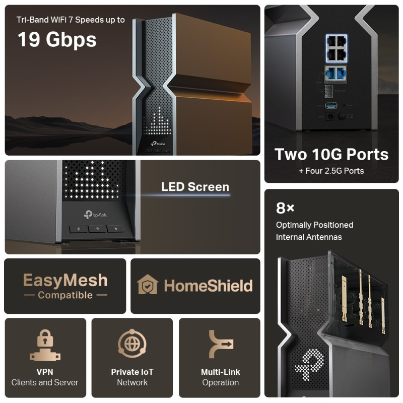 TP-LINK BE19000 Tri-Band Wi-Fi 7 Router Archer BE800(ArcherBE800