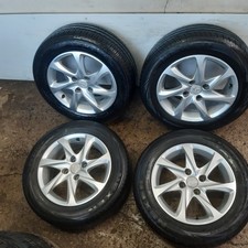 PEUGEOT 208 SET OF 4 15" ALLOY WHEELS 9673773577 185/65R15 TYRES