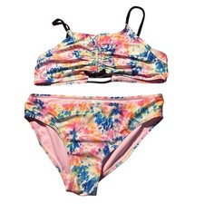 Wonder Nation Girls Tankini Multicolor Two Piece Swimwear Size XL 14/16