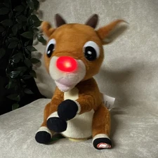Vintage Rudolph The Red Nose Reindeer Animated Singing Plush Works Gemmy 1992