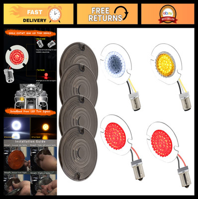 LED Turn Signal Lights 1157 Front & 1156 Rear, 3.25'' Flat Switchback for Harley