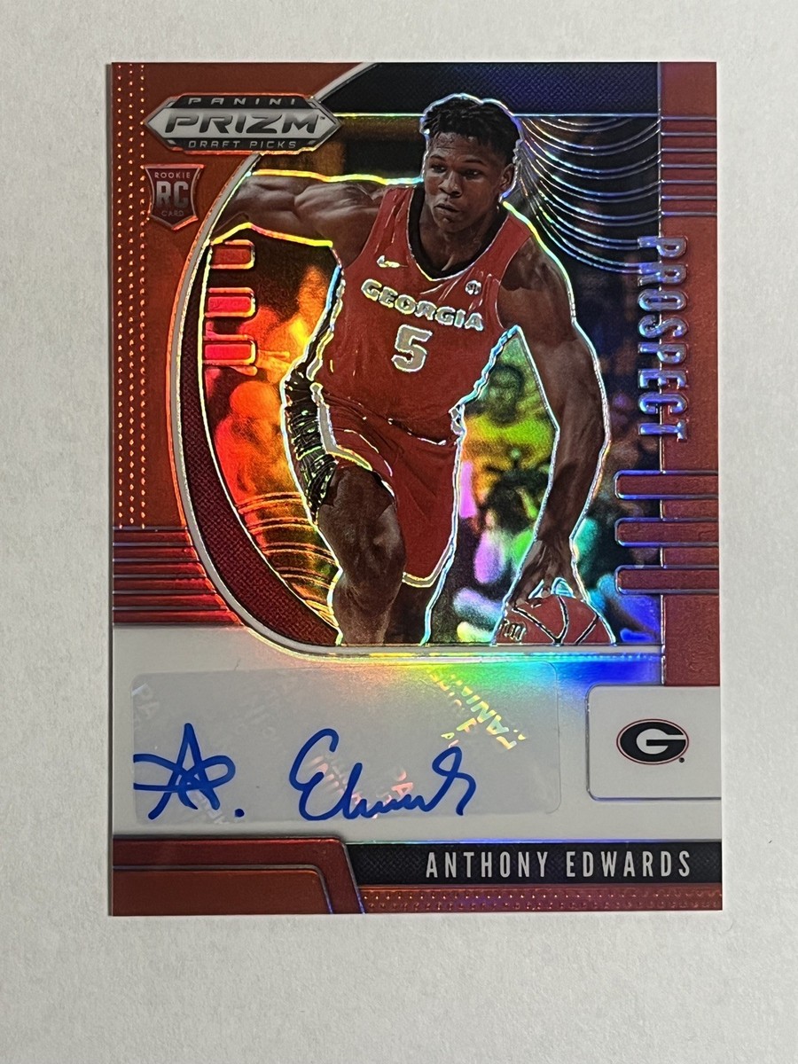 2020-21 Prizm Draft Picks Anthony Edwards RC Red Prizm Rookie Auto
