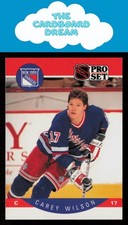 Carey Wilson 1990-91 Pro Set #210 New York Rangers Hockey Card