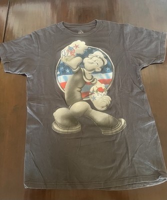 Popeye Shirts mens size medium Short Sleeve Crew Neck Color Dark Gray