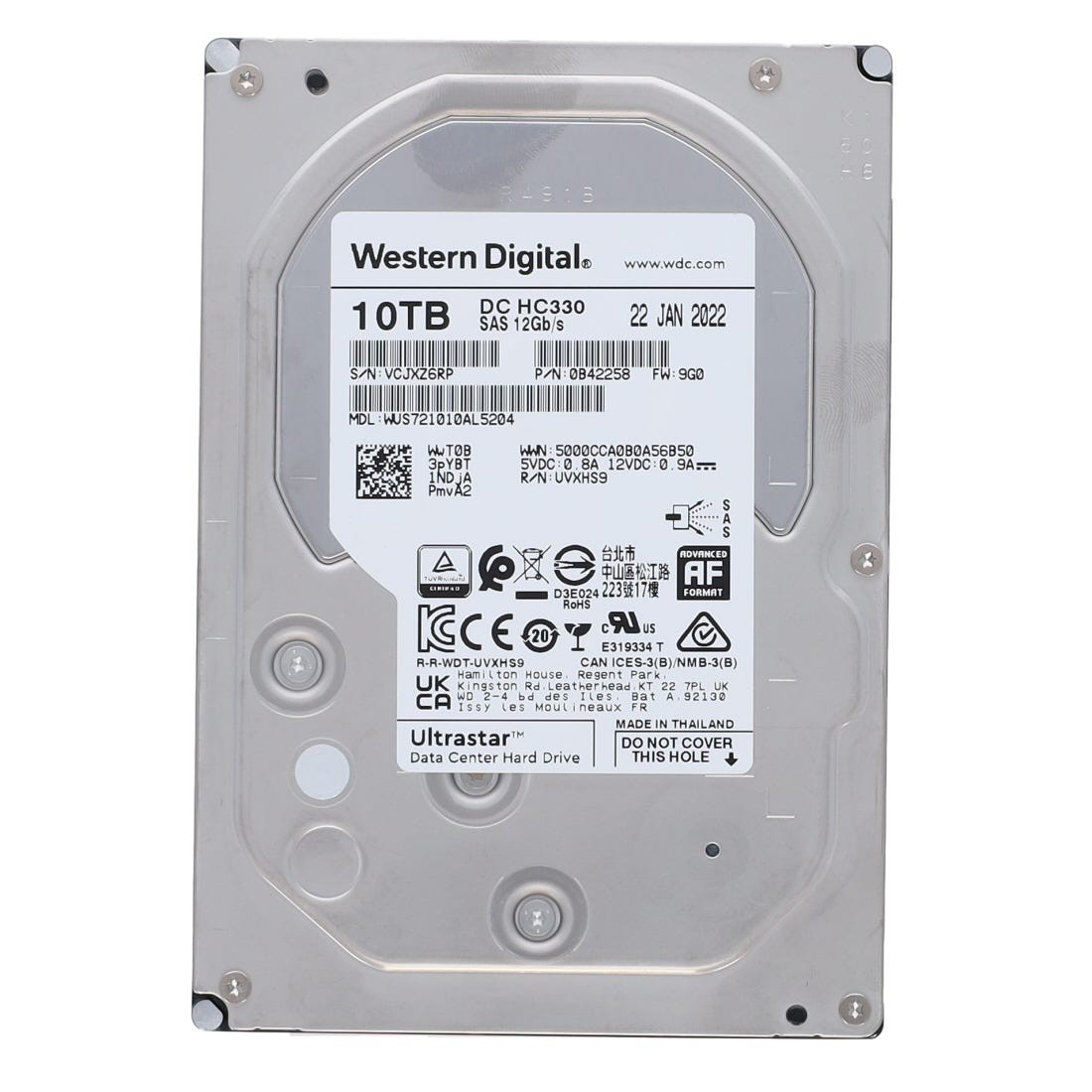 Western Digital WUS721010AL5204 10TB 12Gbps 3.5inch SAS 7.2K HDD - 1yr Wty