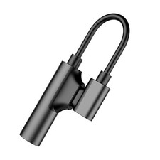 Type-C to 3.5mm Charging Listening Song Audio Converter (Black)