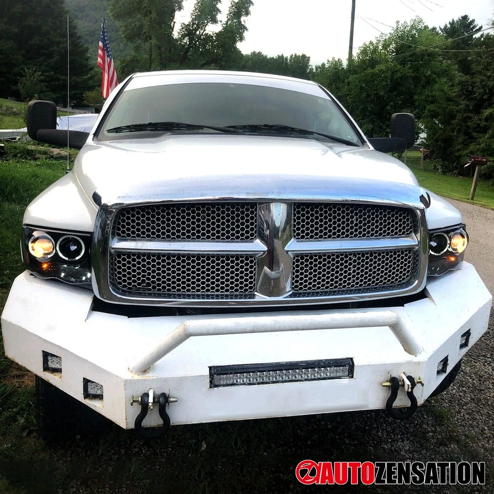 Smoke Fit 2002-2005 Dodge Ram 1500 2500 LED Halo Projector Headlights Lamps L+R - Image 3 of 4