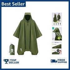 Hooded Waterproof Rain Poncho Jacket for Men and Women