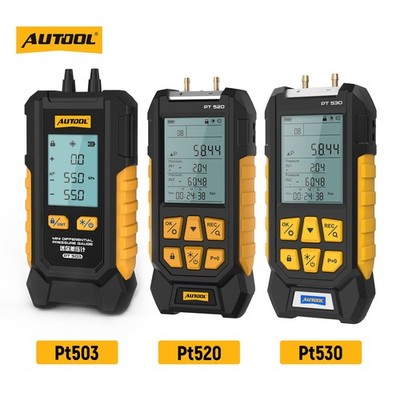 AUTOOL Digital Manometer Gas Pressure Tester Dual-Port Differential HVAC Tester 