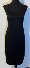 Miou Muse Dress Womens Medium Black Slip Bodycon Adjustable Lined Knee Length