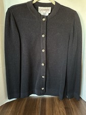 Vintage Castleberry Gumps knit sweater black size M/L  Button Accents See Pics