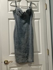 Windsor Women's Blue Denim Dress Bodycon Stretch, Size S/M
