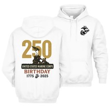 Marine Corps Anniversary 1775  2025 Hoodie, USMC 250th Birthday Pullover Hoodie