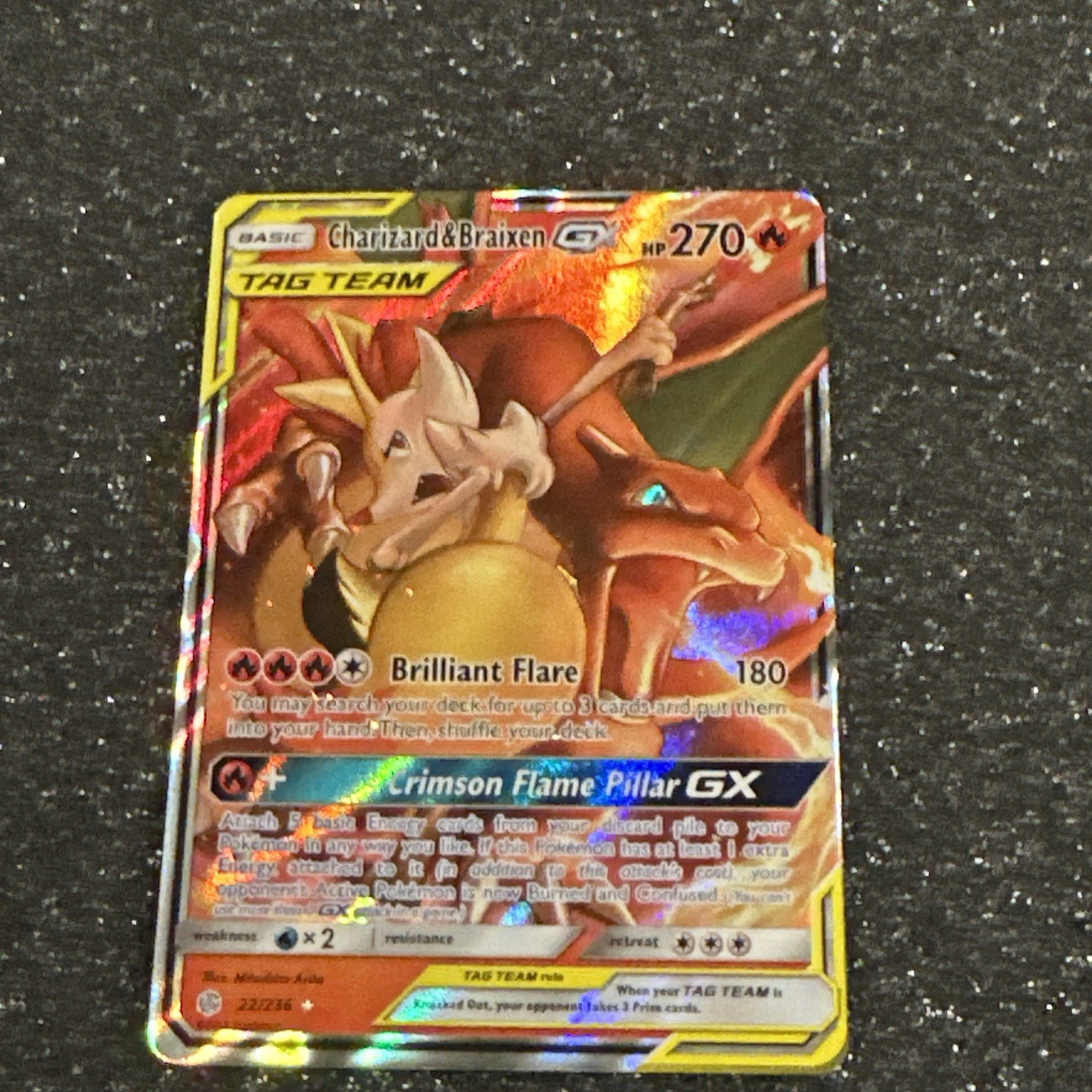 Charizard & Braixen GX Ultra Rare SM - Cosmic Eclipse 22/236 NM