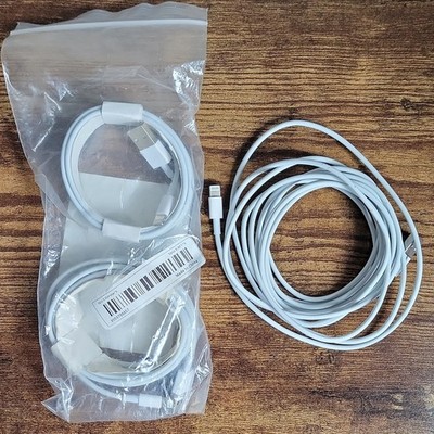 3 pcs Mfi Certified  USB Charging Cable for Apple, 3.05m White Flexible 9.8 ft